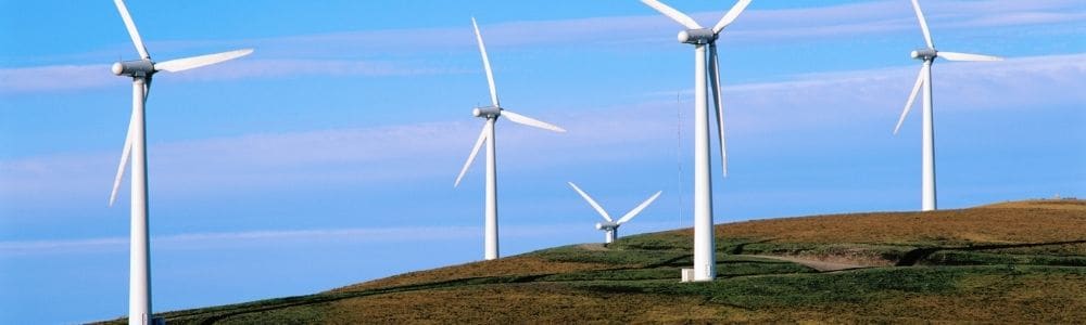 Wind farm on hillside