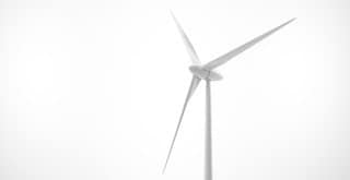 Wind turbine on a white background.