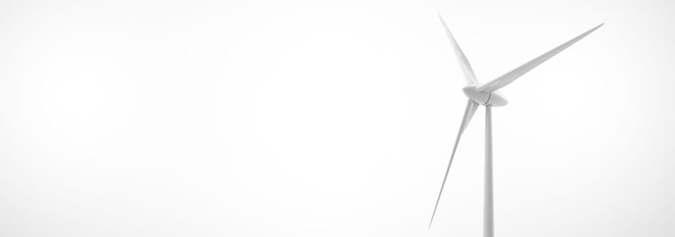 Wind turbine on a white background.