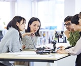 A meeting in a office