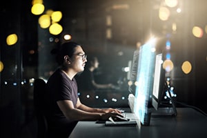 man at desk