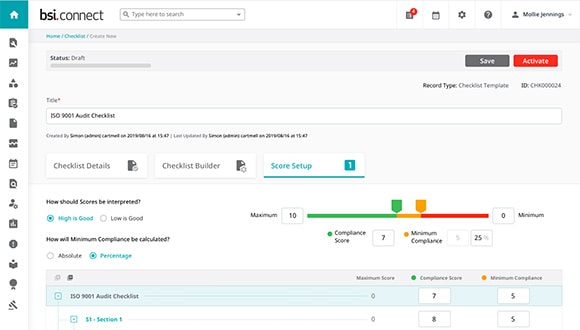 BSI Connect ISO 9001 audit checklist
            