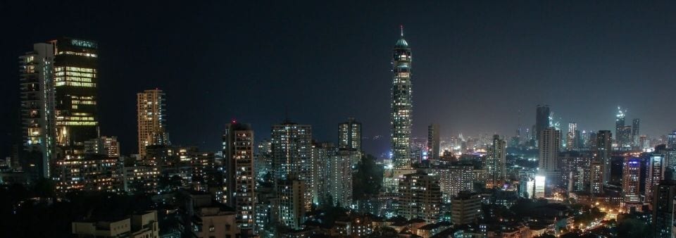 City skyline at night