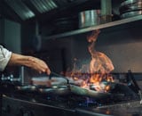 cooking on a gas hob