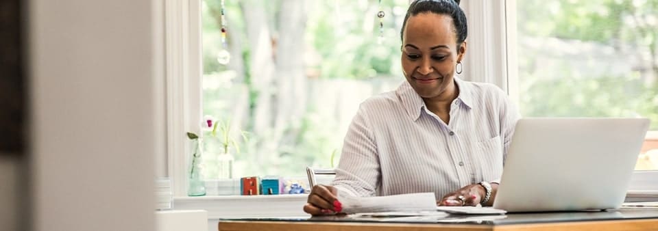 woman studying adaptive learning training