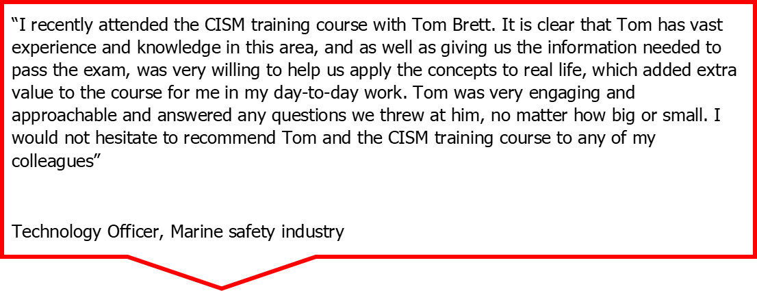 CISM testimonial April 2019 