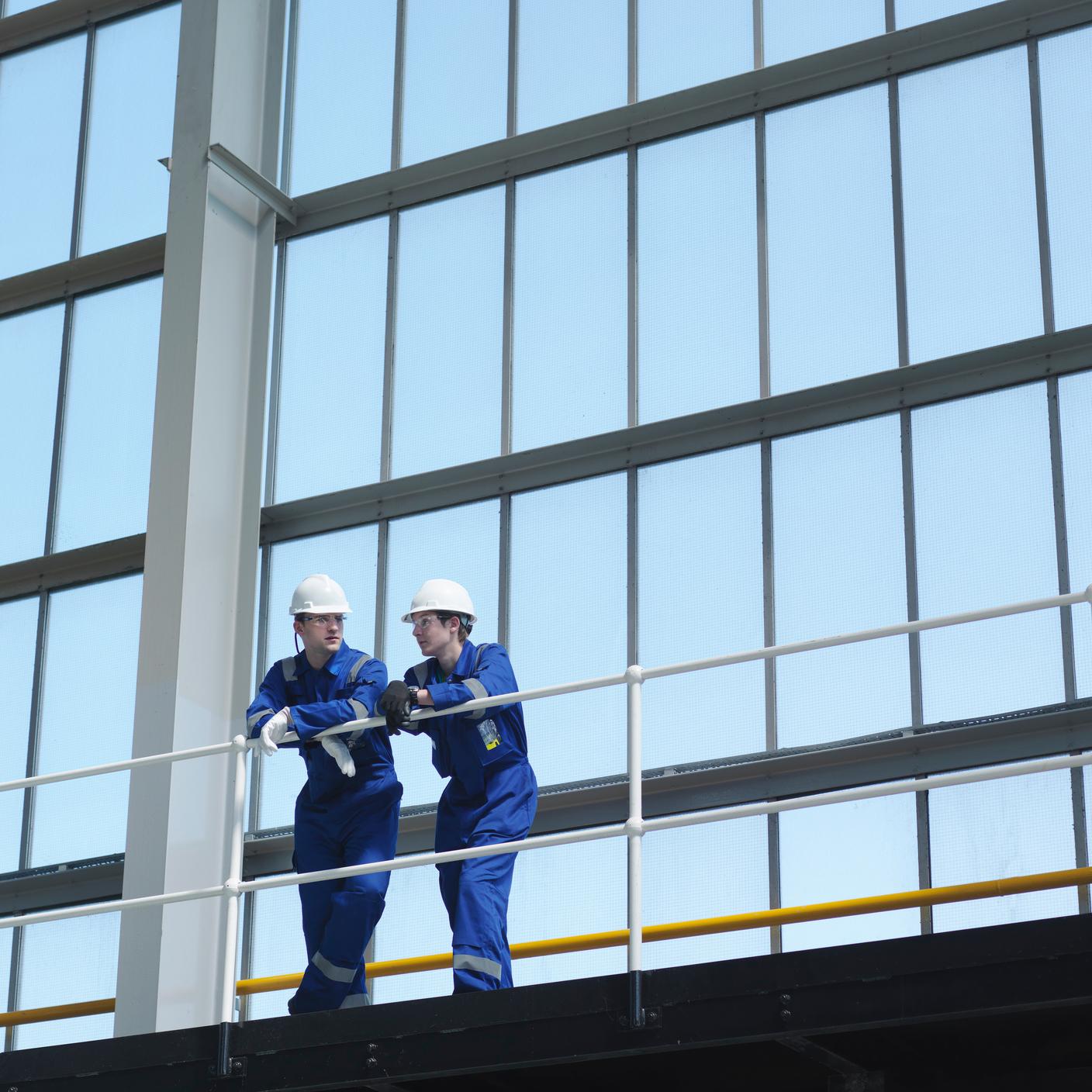 construction workers on building site