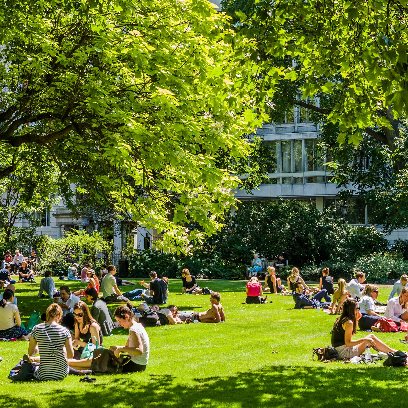 People in the garden of St James's square