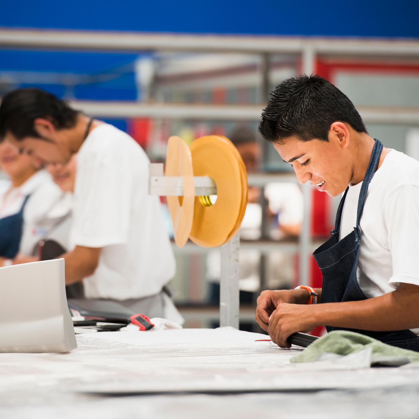 A man working in a manufacture