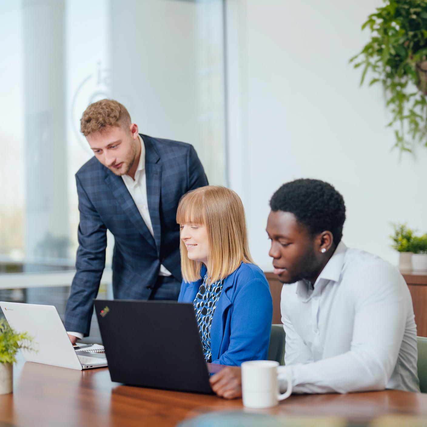 Colleagues working together in an office