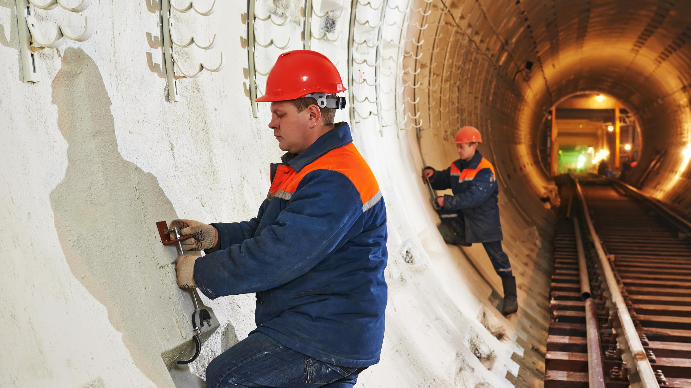 Worker in tunnel