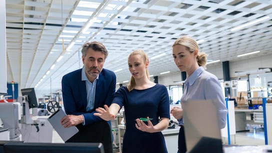 A team discussing about strategy